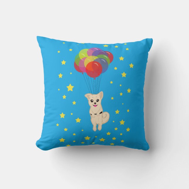 Coussin Chiot avec ballons (Recto)