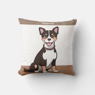Coussin Chiot Brun Heureux Décoration Moderne de Maison de
