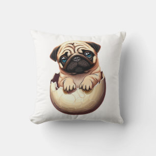 Coussin Chiot Carlin dans un Oeuf - Création de Chien Mign