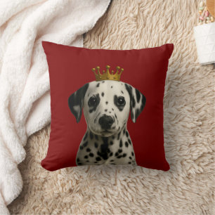 Coussin Chiot dalmate en Couronne or mignonne
