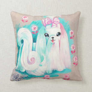 Coussin Chiot de chien maltais mignon