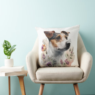 COUSSIN CHIOT DE CHIEN TERRIER JACK RUSSELL MIGNON & FLEUR