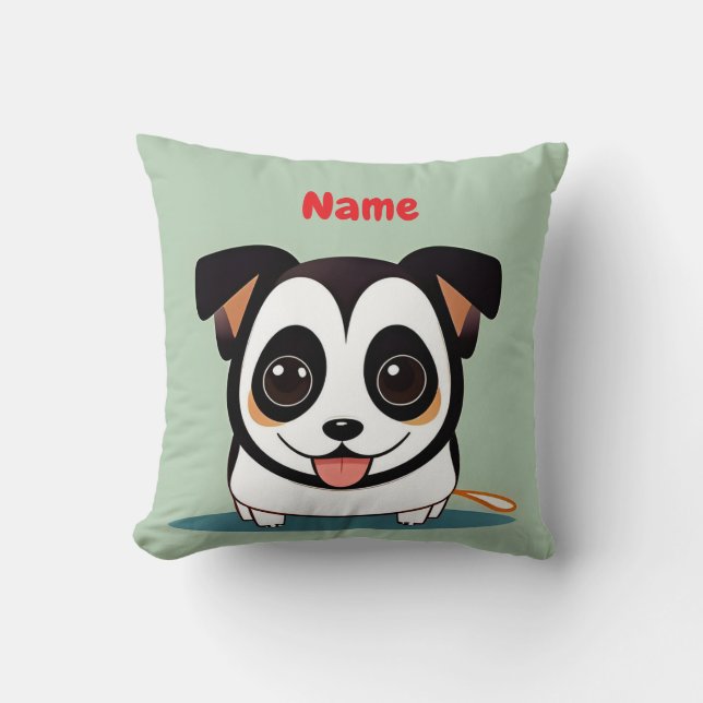 Coussin Chiot de dessin animé mignon avec une expression a (Recto)