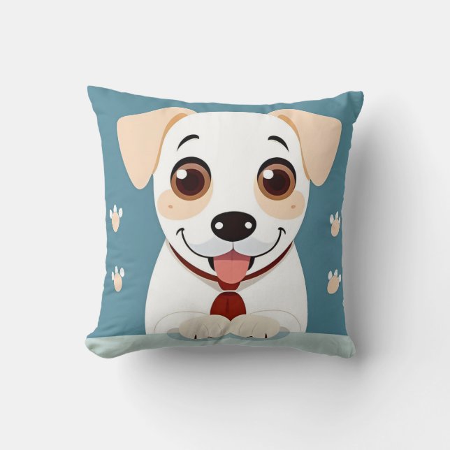 Coussin Chiot de dessin animé mignon avec une expression a (Recto)