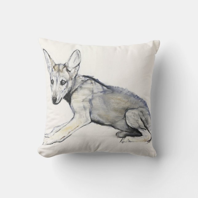 Coussin Chiot de loup Arabe adolescent 2009 (Recto)