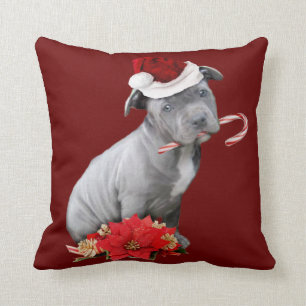 Coussin Chiot de pitbull de Noël