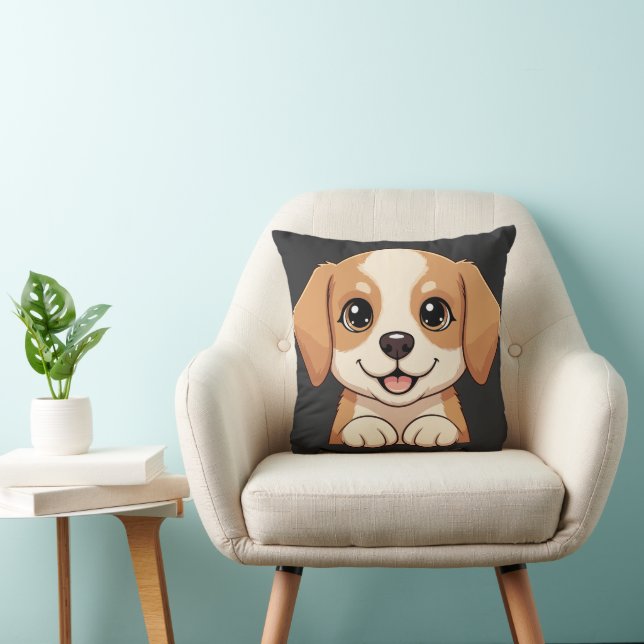 Coussin Chiot Dessin Animé Charmant (Chaise)