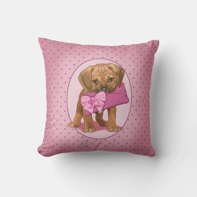 Coussin Chiot et Clutch de Puggle (Recto)