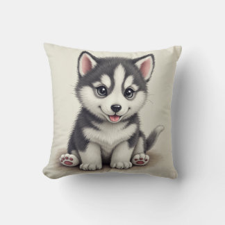 coussin chiot et os (Baby Husky)
