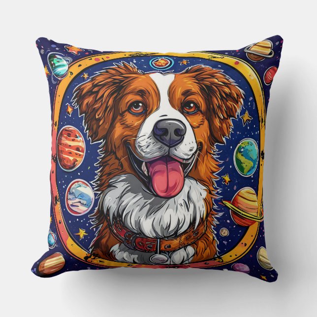Coussin Chiot Galaxie pour Décoration de Maison et de Cham (Recto)