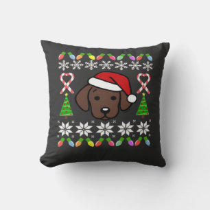Coussin Chiot Labrador au Chocolat Noël Santa Géant