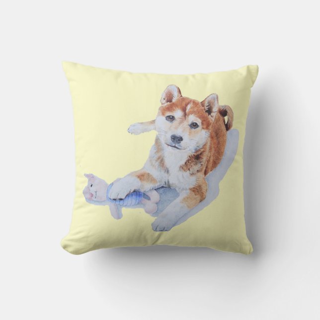 Coussin Chiot mignon d'inu de sheba (Recto)
