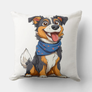 Coussin Chiot Mignon Portant un Bandana Dessin Animé Anima