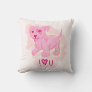 Coussin Chiot rose