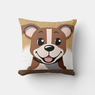 Coussin Chiot Sourire Drôle pour les Amateurs de Chiens