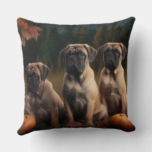 Coussin Chiots Bullmastiff Délice d'Automne Citrouille