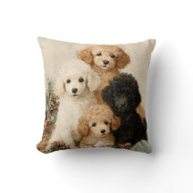 Chiots Caniches Noël Vintage