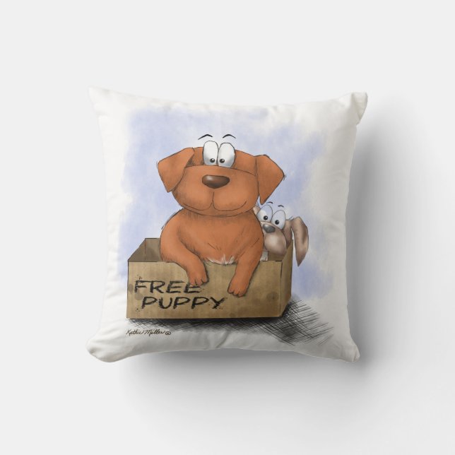 Coussin Chiots Gratuits Plus 1 Dessin Animé (Recto)