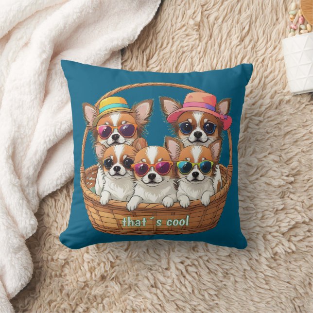 Coussin Chiouahua chiots cool (Couverture)