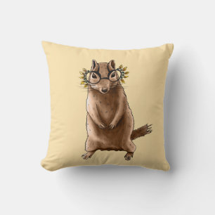Coussin Chipmunk Cute Rodent Animal Hippie