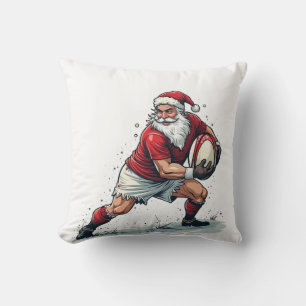 Coussin Chirstmas Imaginaire Football Jouer Père Noël