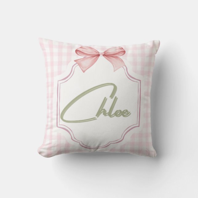 Coussin Chloé personnalisé bébé fille infirmière Bow&En vi (Recto)