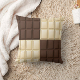 Coussin Chocolat Brown Et Blanc