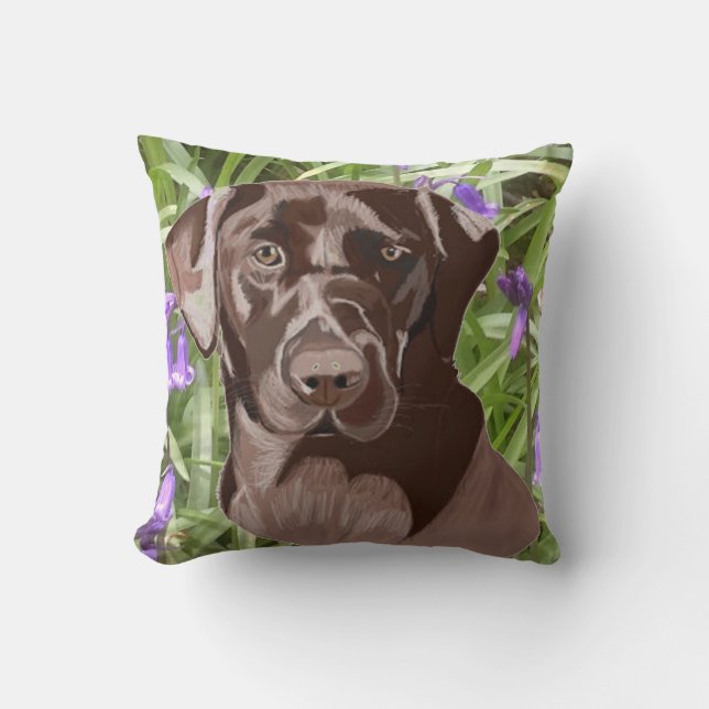 Coussin Chocolat Brown Labrador (Recto)