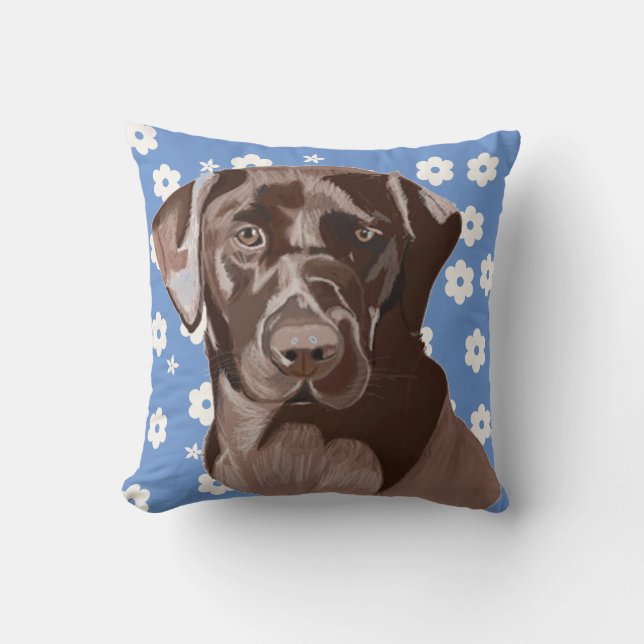 Coussin Chocolat Brown Labrador (Recto)