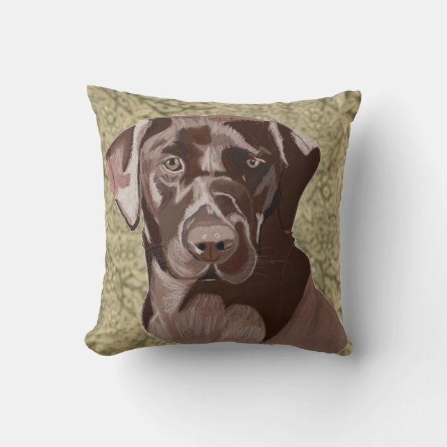 Coussin Chocolat Brown Labrador (Recto)