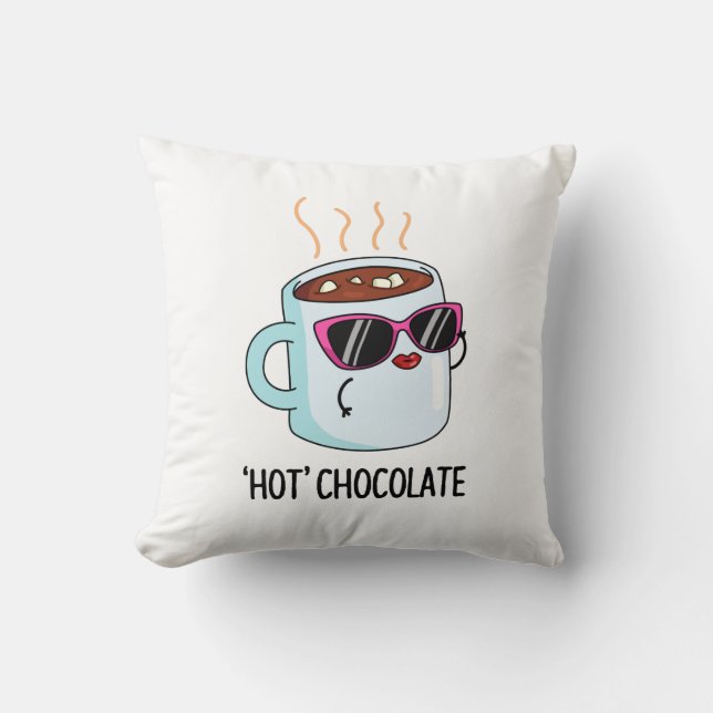 Coussin Chocolat Chaud Funny Boire Pun (Recto)