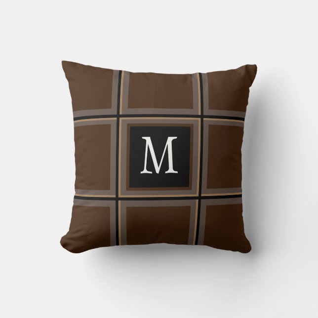 Coussin Chocolat foncé Brown personnalisé unique (Recto)