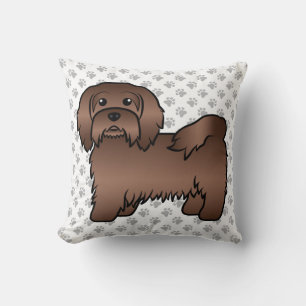 Coussin Chocolat Havanais mignonne caricature Chien & Pâte
