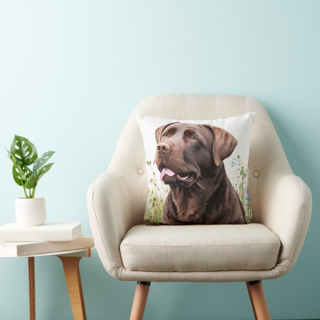 Coussin Chocolat Labrador (Chaise)