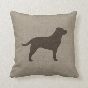 Coussin Chocolat Labrador Retriever Silhouette Dog