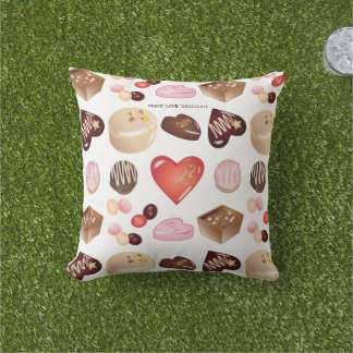 Coussin Chocolat personnalisé Motif de coeur de bonbons