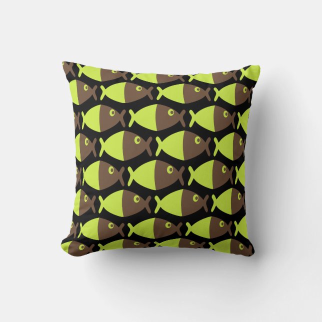 Coussin Chocolat Poisson Lime (Recto)