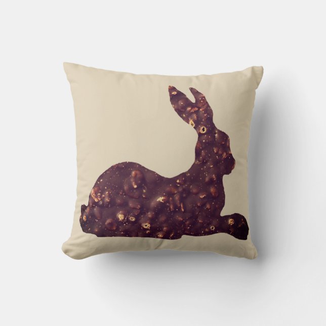 Coussin Chocolat Rabbit de Pâques Poussin Poussin 41 x 41  (Recto)