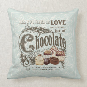 Coussin chocolats français vintages modernes
