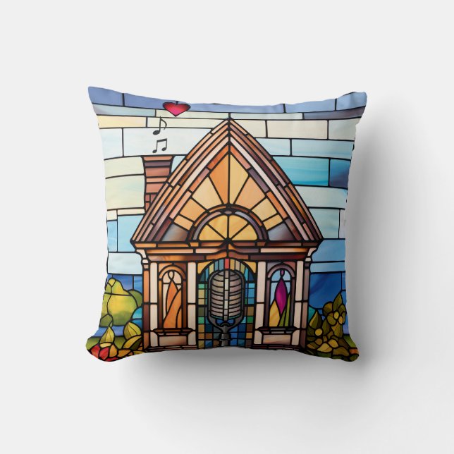 Coussin Choeur de la Terre - Petit Vitrail de la Maison - (Recto)