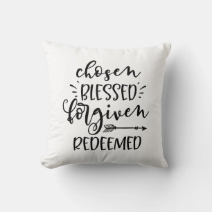 Coussin Choisi Bénis Pardonné Rédimé avec Flèche
