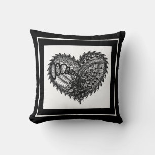 Coussin Choisir Un Coeur Décoratif Bord De Couleur Noir