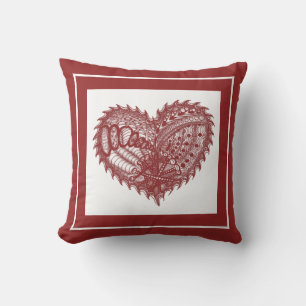 Coussin Choisir Une Couleur Arête Décorée Coeur Rouge