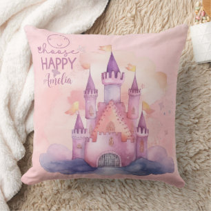 Coussin Choisissez Happy Palace sur le nuage rose