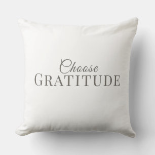Coussin Choisissez la gratitude – Conception de typographi