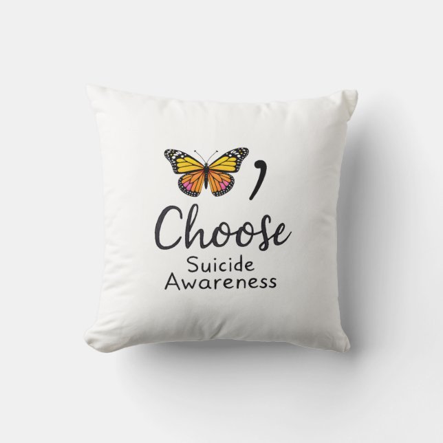 Coussin Choisissez la vie Suicide Sensibilisation Libellul (Recto)