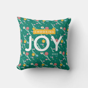 Coussin Choix Joy Fêtes Berries Vert Jaune Personnalisé