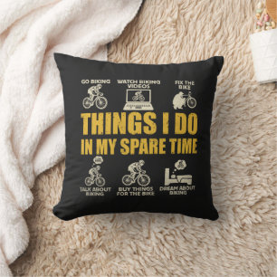 Coussin Choses drôles de cyclisme que je fais dans mon tem