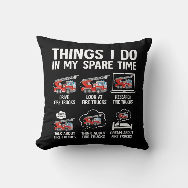 Coussin Choses que je fais dans mon temps libre Camions de (Recto)
