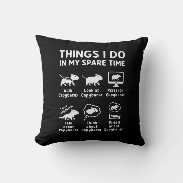 Coussin Choses que je fais pendant mon temps libre Capybar (Recto)
